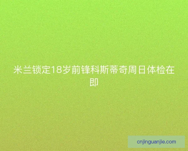 米兰锁定18岁前锋科斯蒂奇周日体检在即